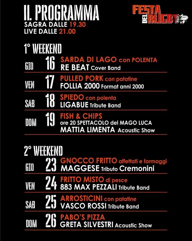 Locandina Festa del Rugby di Gussago