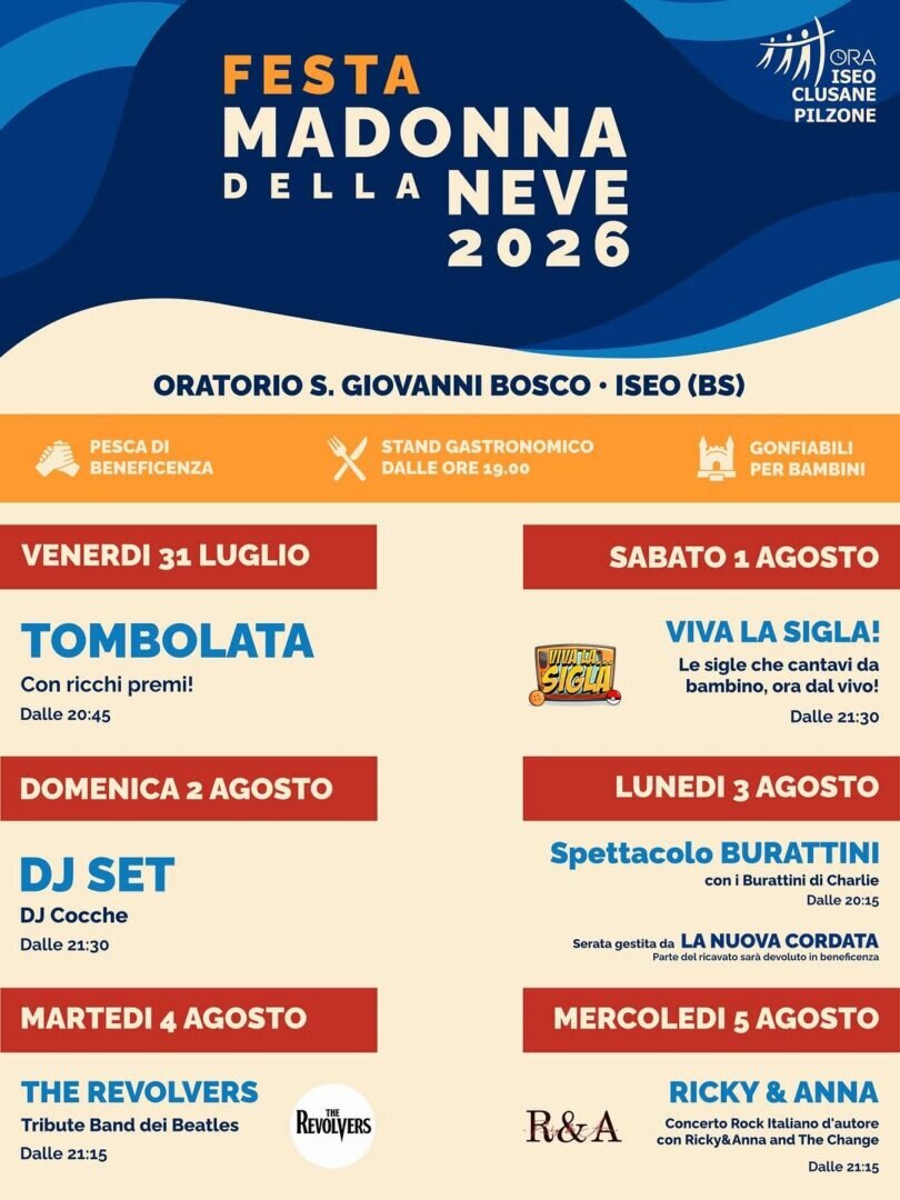 Locandina Festa della madonna della neve