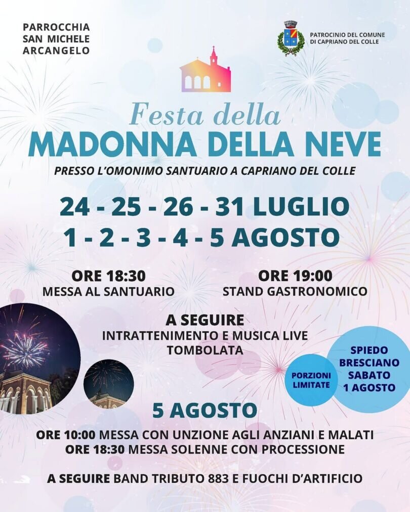 Locandina Festa della madonna della neve