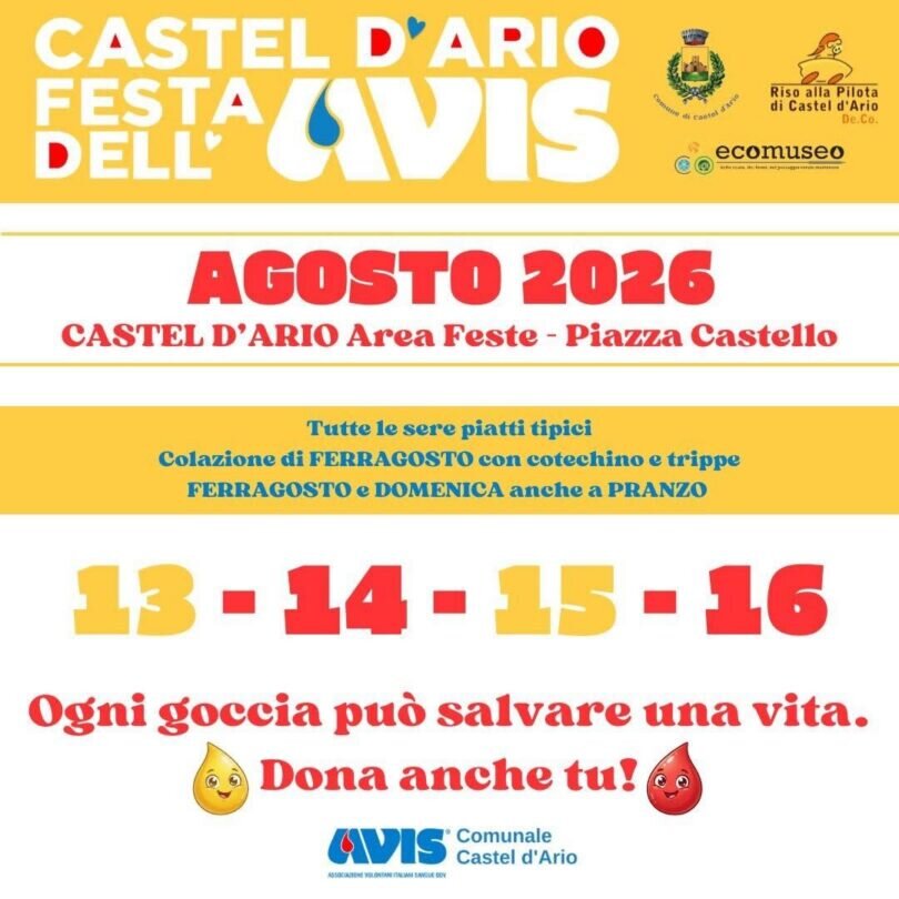 Locandina Festa dell’Avis di Castel d’Ario