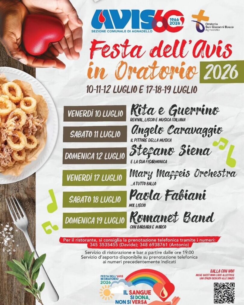 Locandina Festa dell'AVIS in oratorio