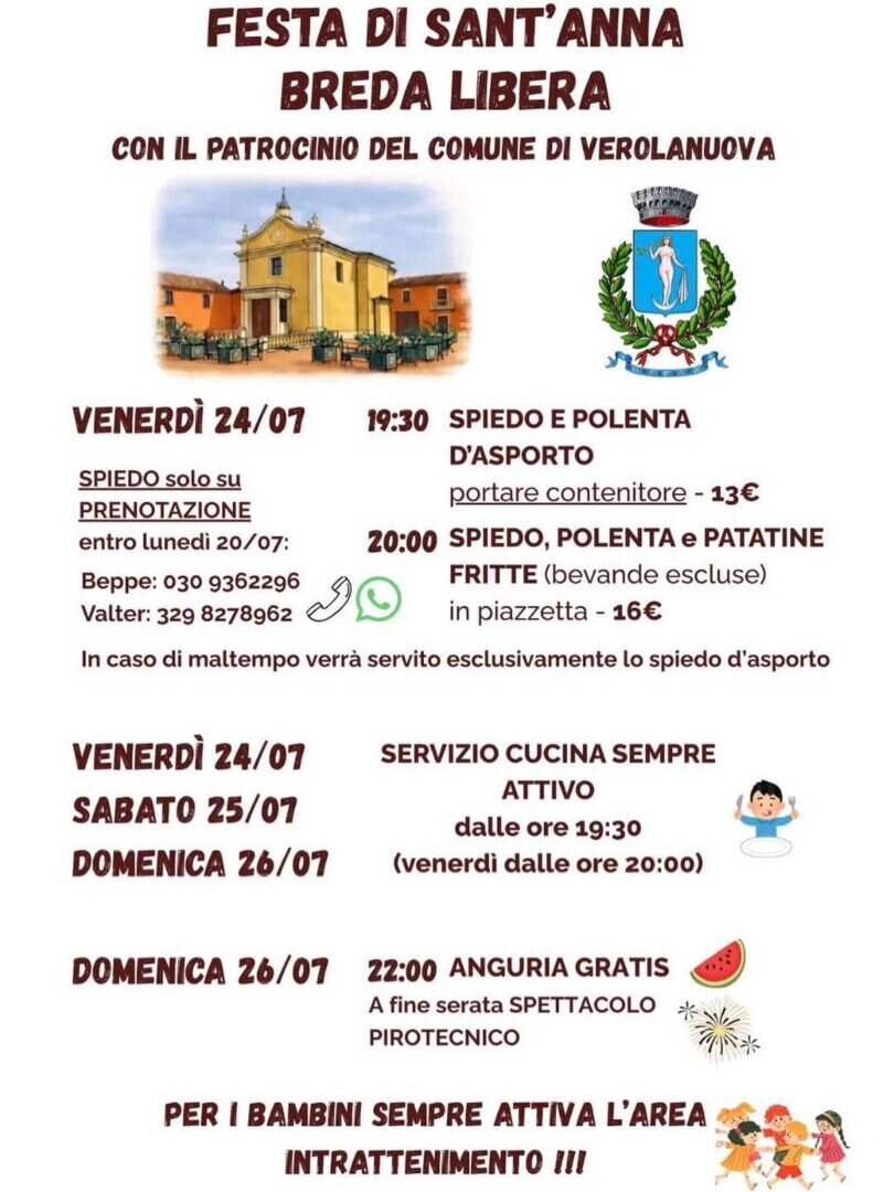 Locandina Festa di Sant'Anna Breda libera