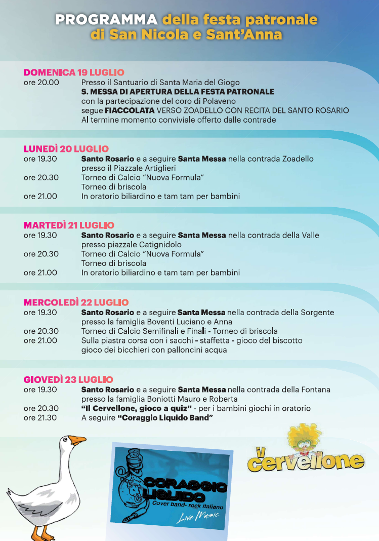 Locandina Palio delle contrade di Polaveno