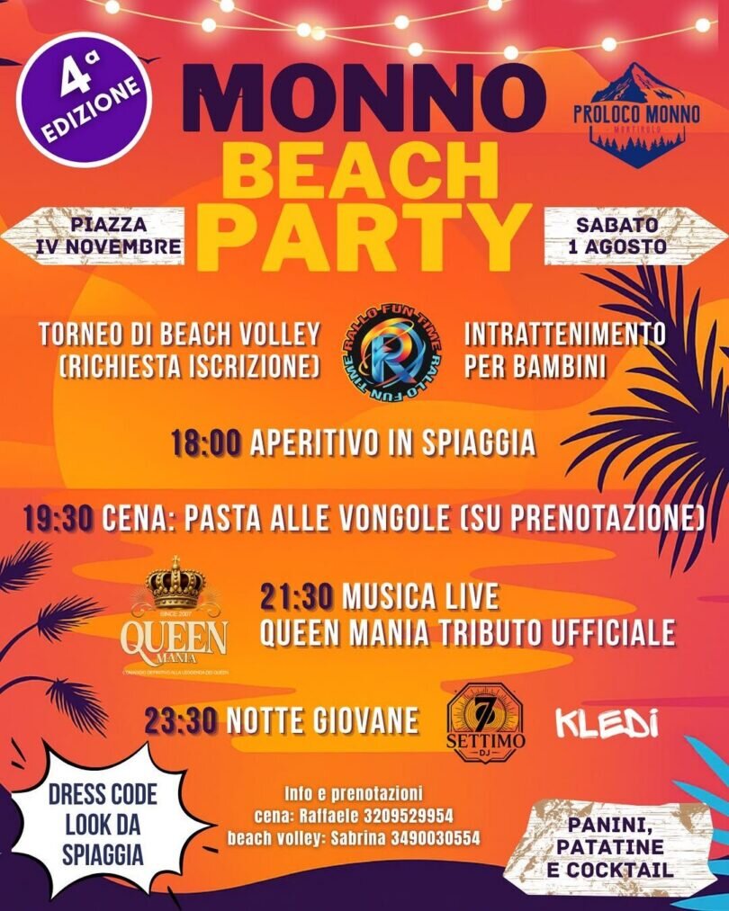 Locandina Monno Beach Party