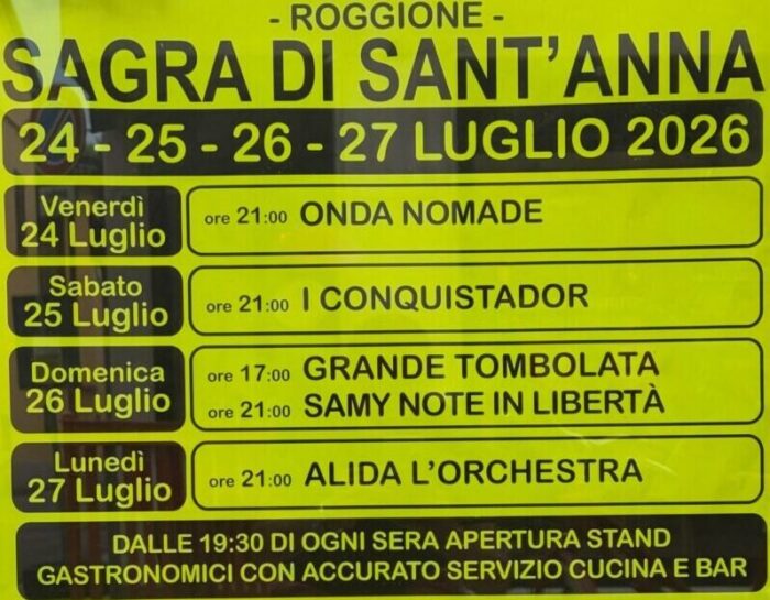 Locandina Sagra di Sant’Anna