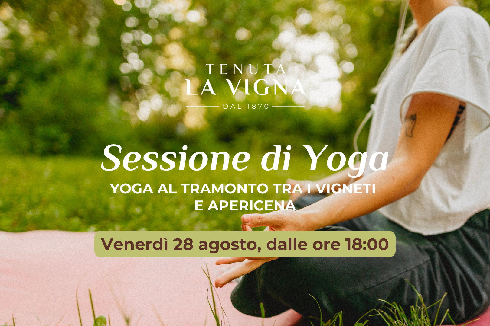 Locandina Yoga e apericena tra i vigneti