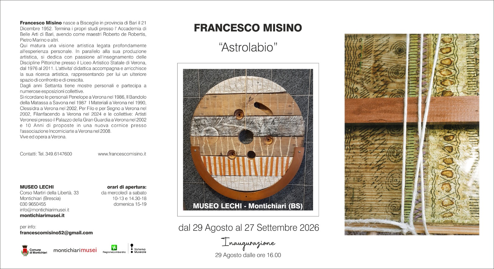 Locandina Inaugurazione mostra: Francesco Misino
