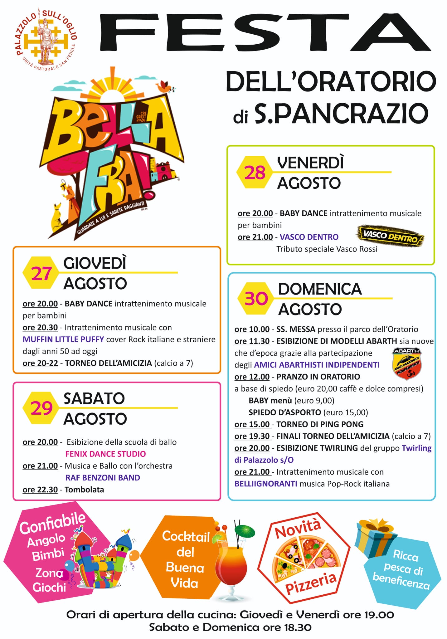 Locandina Festa dell' oratorio di San Pancrazio
