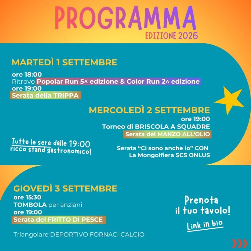Programma Festa di Fornaci 2