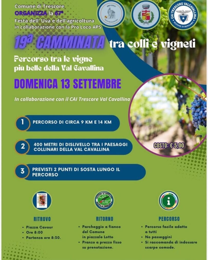 Locandina Camminata tra colli e vigneti