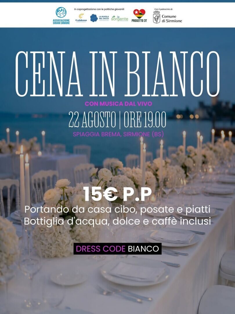 Locandina Cena in Bianco a Sirmione