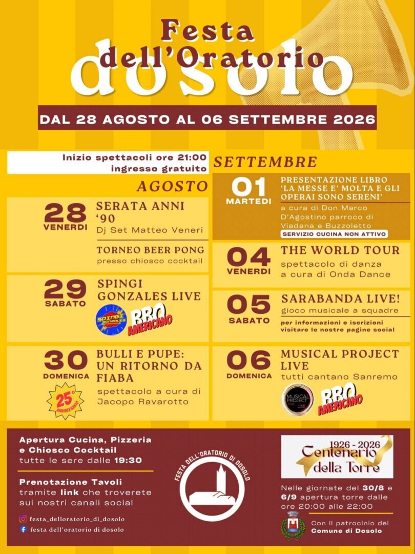 Locandina Festa dell'oratorio di Dosolo