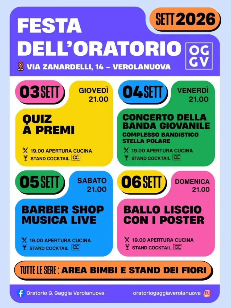 Locandina Festa dell'oratorio