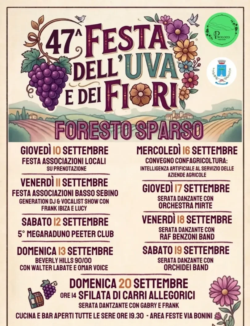 Locandina Festa dell'Uva e dei fiori