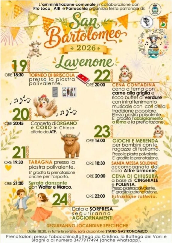 Locandina Festa di San Bartolomeo