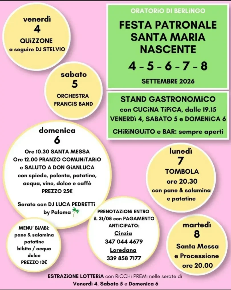 Locandina Festa patronale Santa Maria nascente