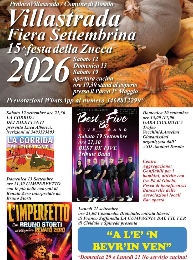 Locandina Villastrada Fiera settembrina e festa della zucca