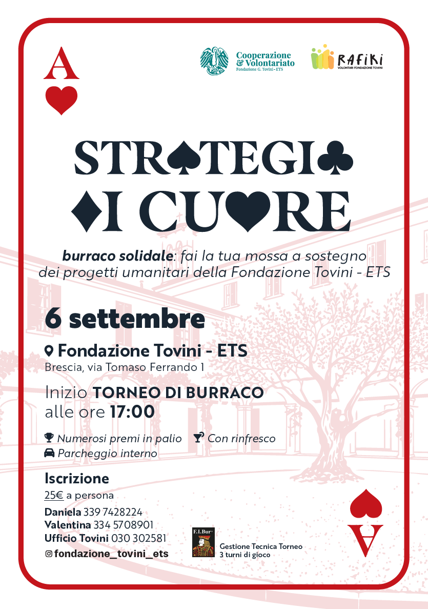 Locandina Strategie di cuore: burraco solidale