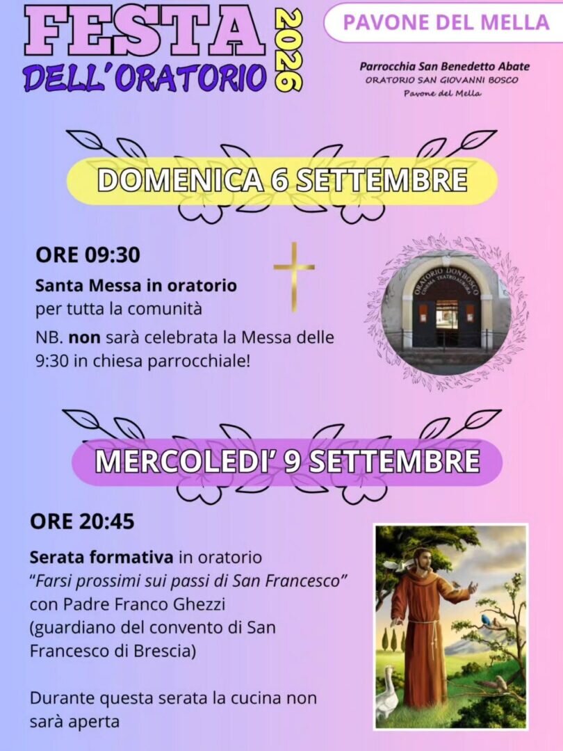 Locandina Oratorio in Festa
