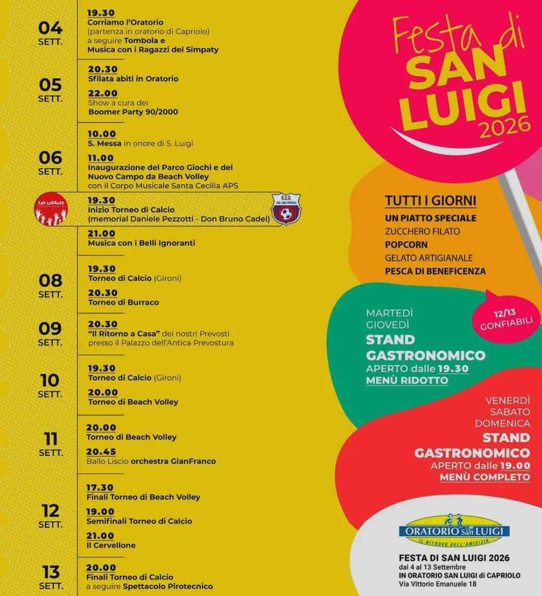 Locandina Festa san Luigi