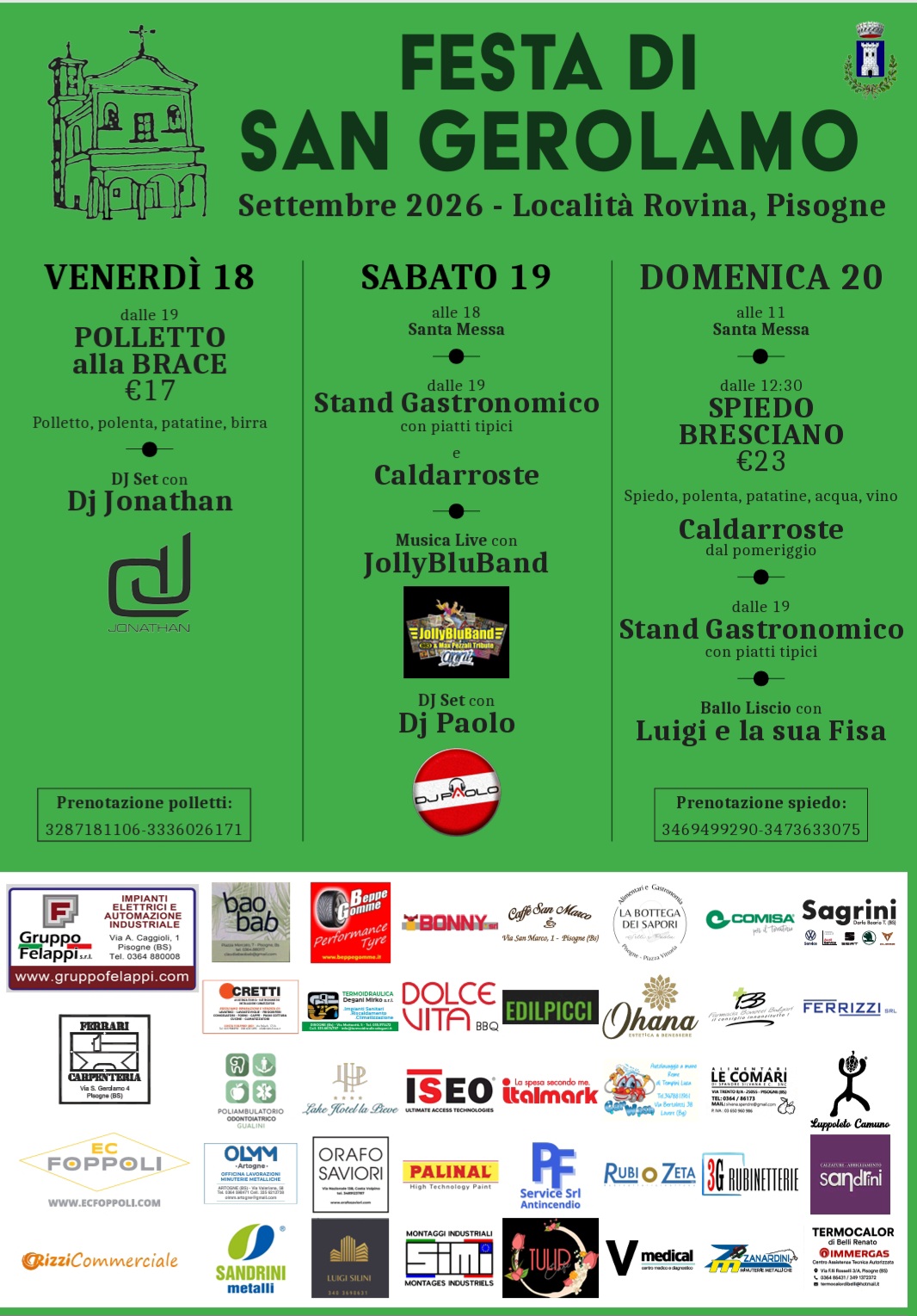 Locandina Festa di san Gerolamo