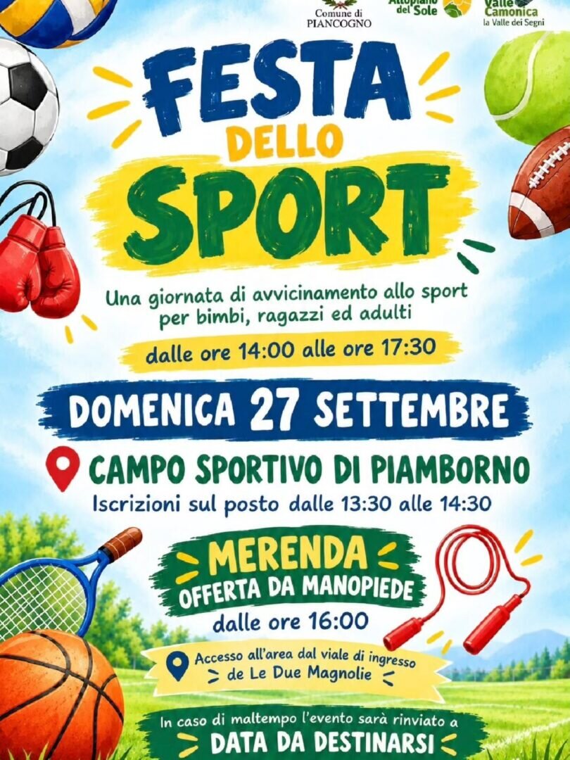 Locandina Festa dello sport