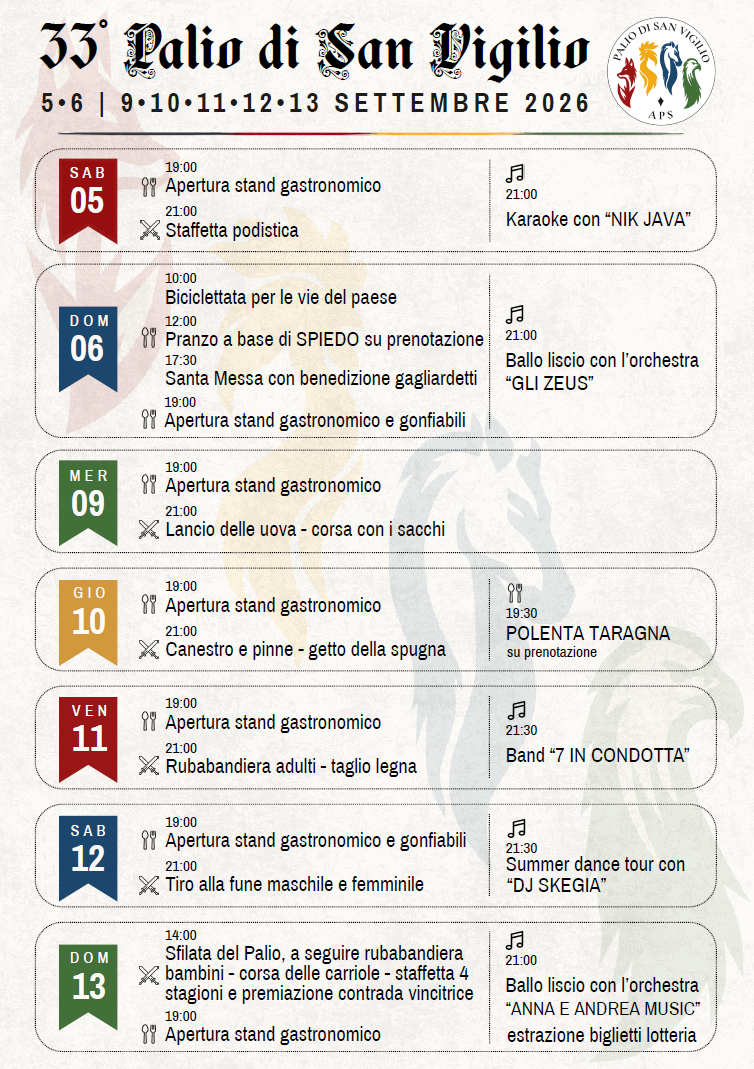 Locandina Palio di San Vigilio