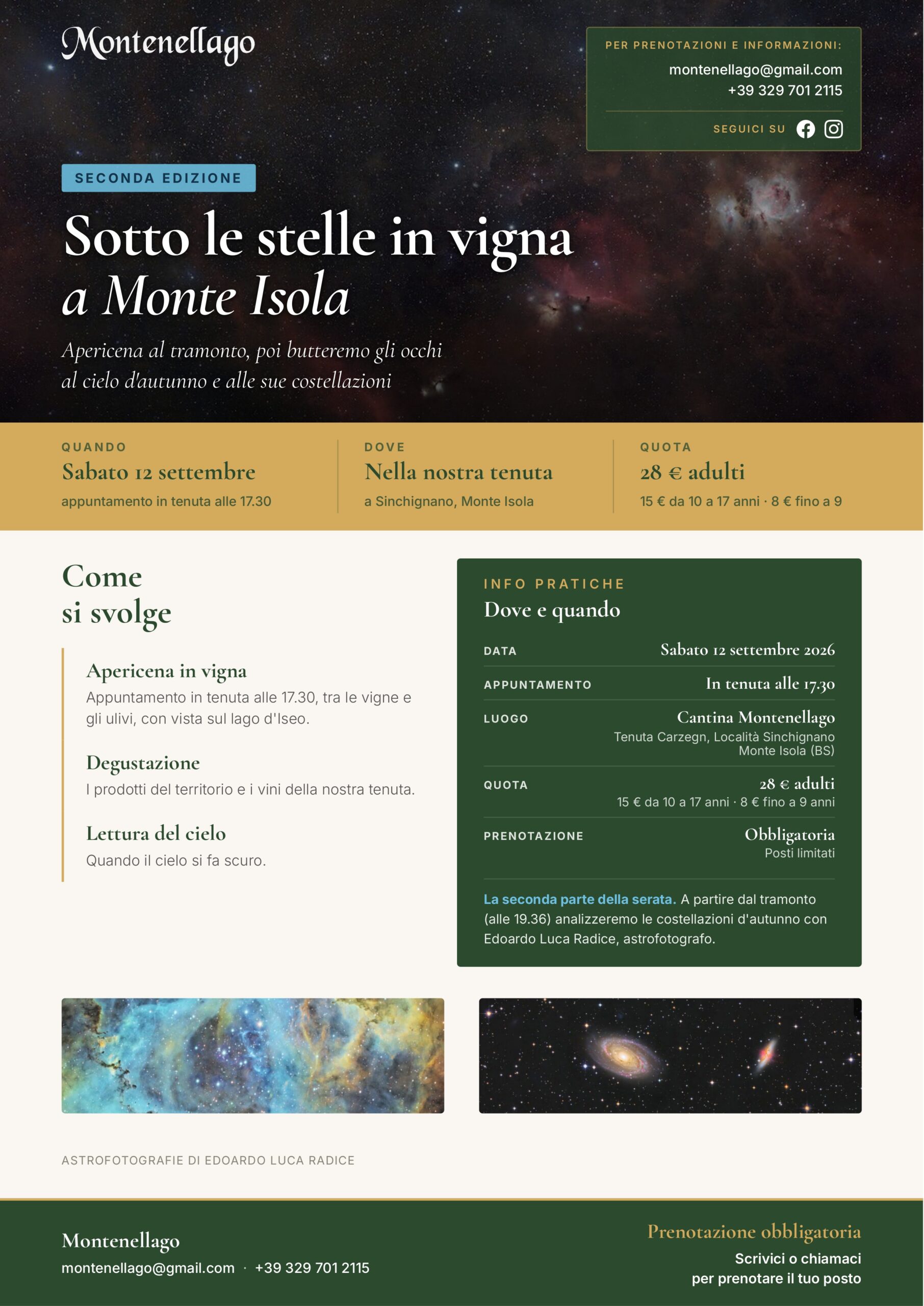 Locandina Sotto le stelle in vigna a monte isola