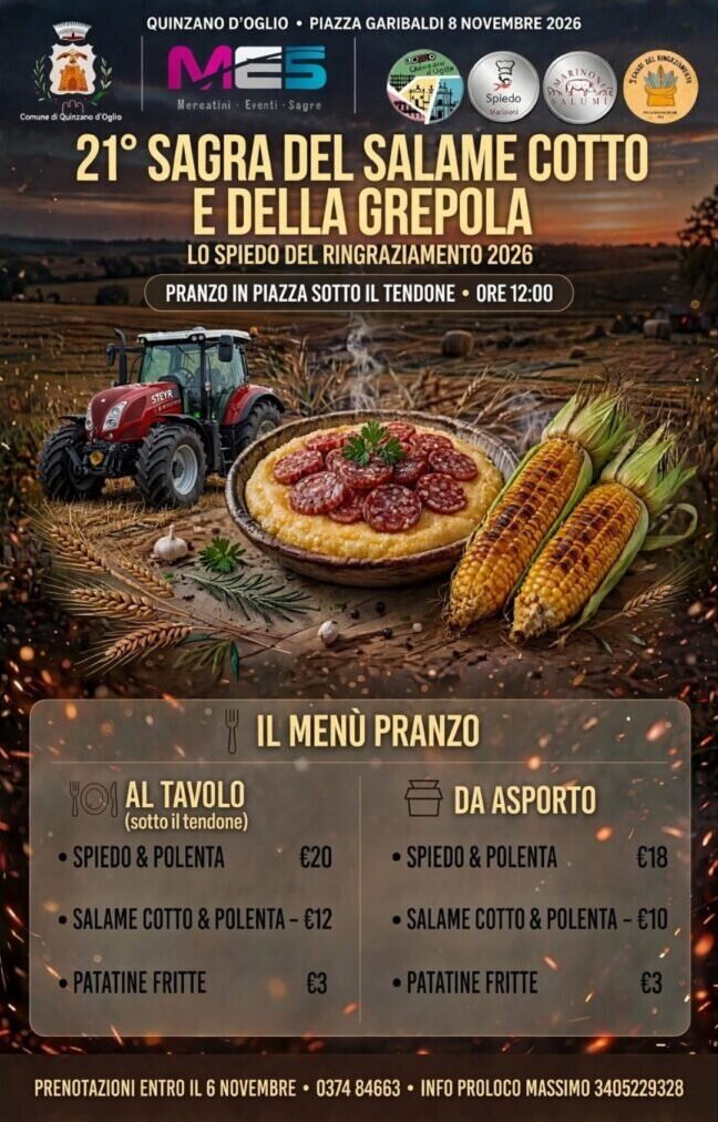 locandina 21ª Sagra del Salame Cotto e della Grepola - Lo Spiedo del Ringraziamento